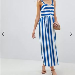 ASOS Blue and White Striped MIDI Dress NWT 4th of July!!!!